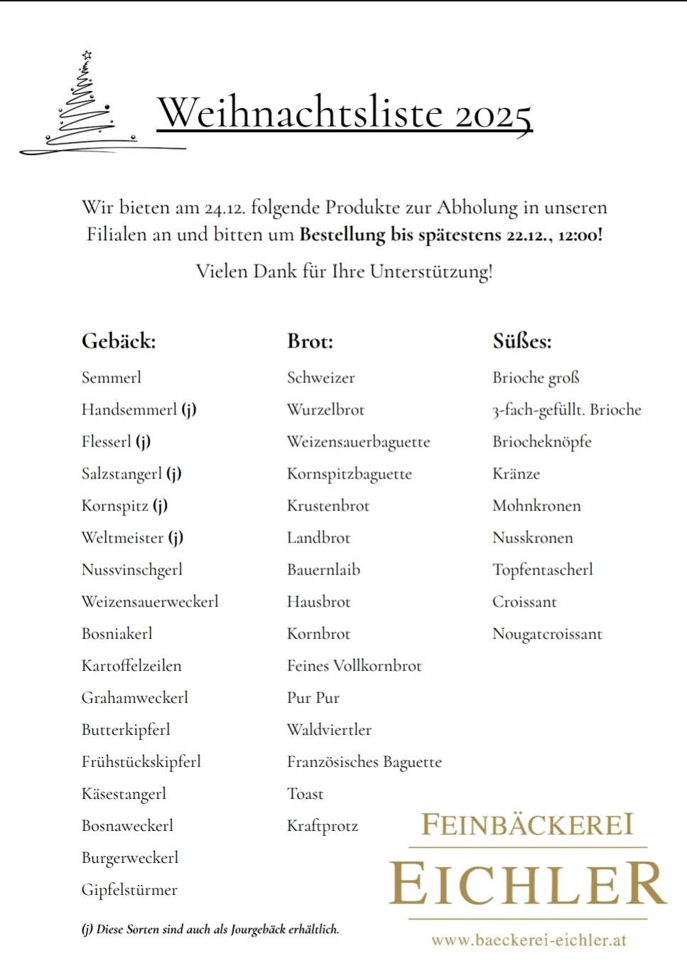 Weihnachts-Liste 2025