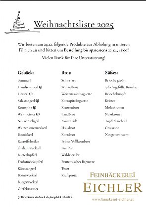 Weihnachts-Liste 2025